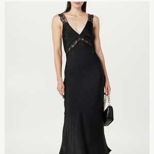 Elegant Black Satin Dress